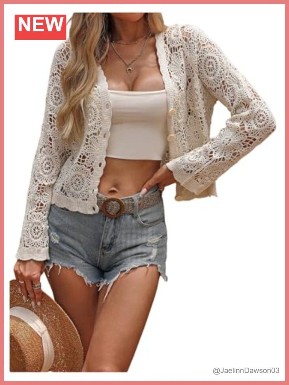 Women's Crochet Boho Lightweight Cardigan Sweater